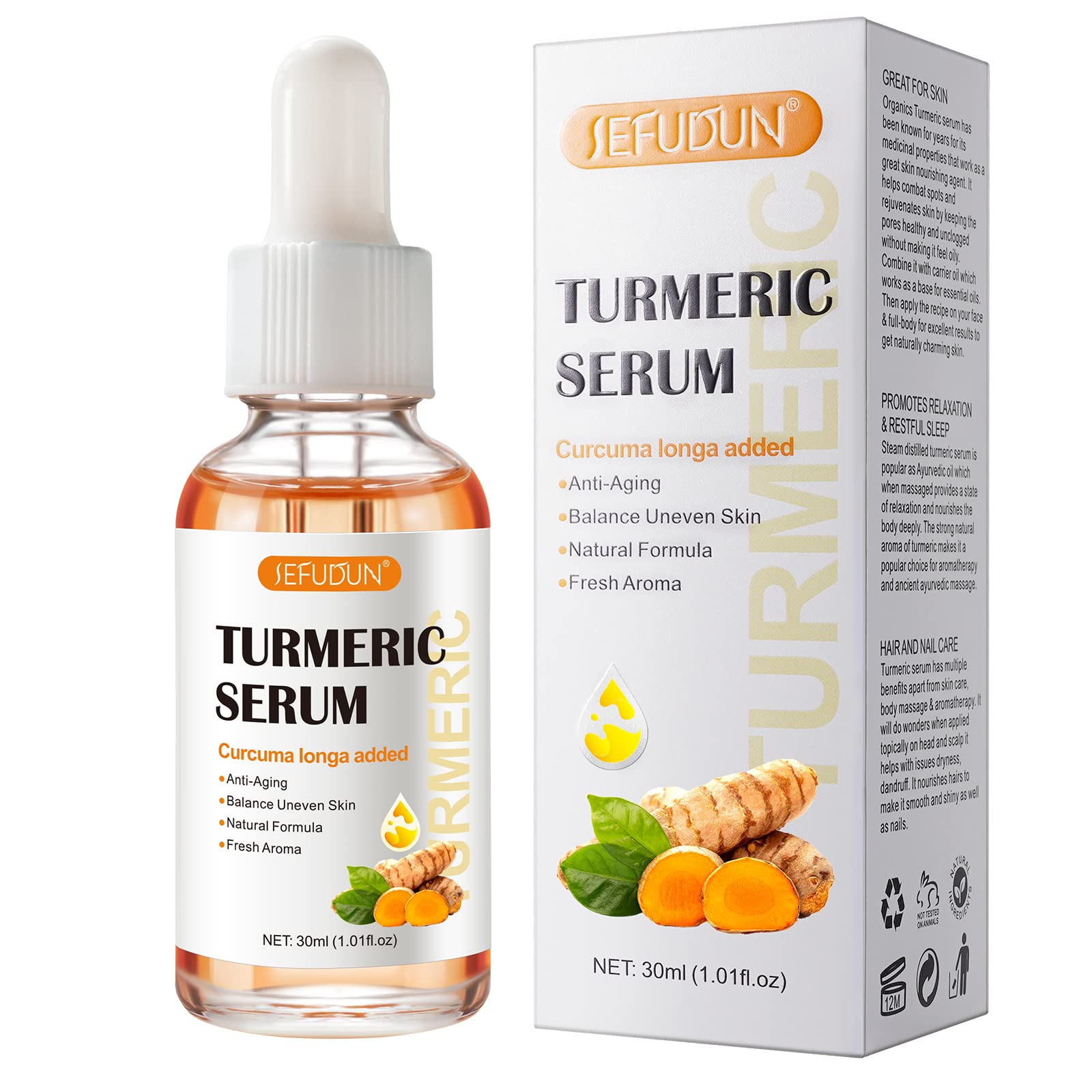 Turmeric Serum for Dark Spots 1 Fl Oz, Turmeric Dark Spot Corrector Serum for Face & Body, Anti Aging Facial Serum for Women and Men, Reduces Hyperpigmentation, Age Spots, Sun Spot, Improve Skin Tone
